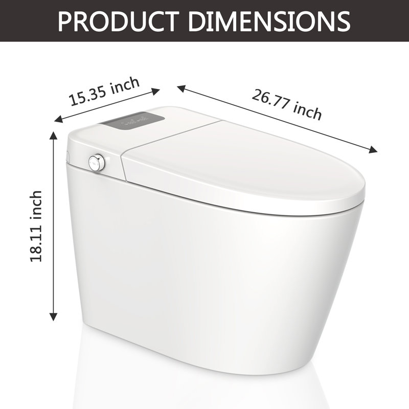 Toilette intelligente une pièce 1,27 GPF à fixation au sol (siège inclus)
