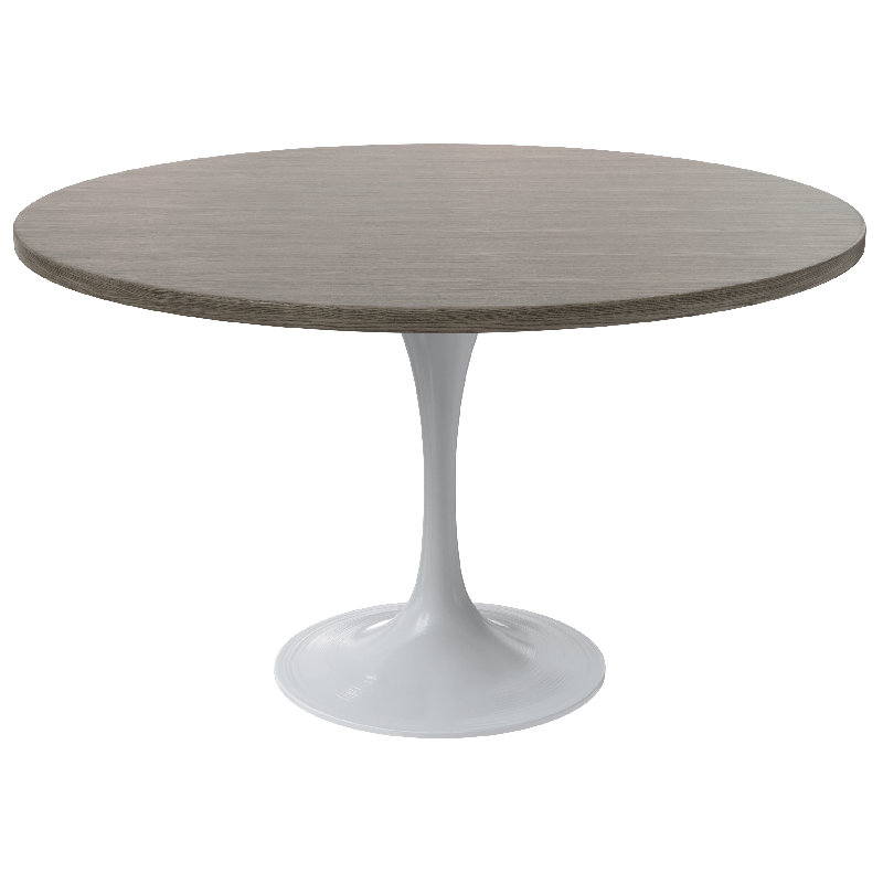 Heatherton Round Metal Base Dining Table, Dark Maple
