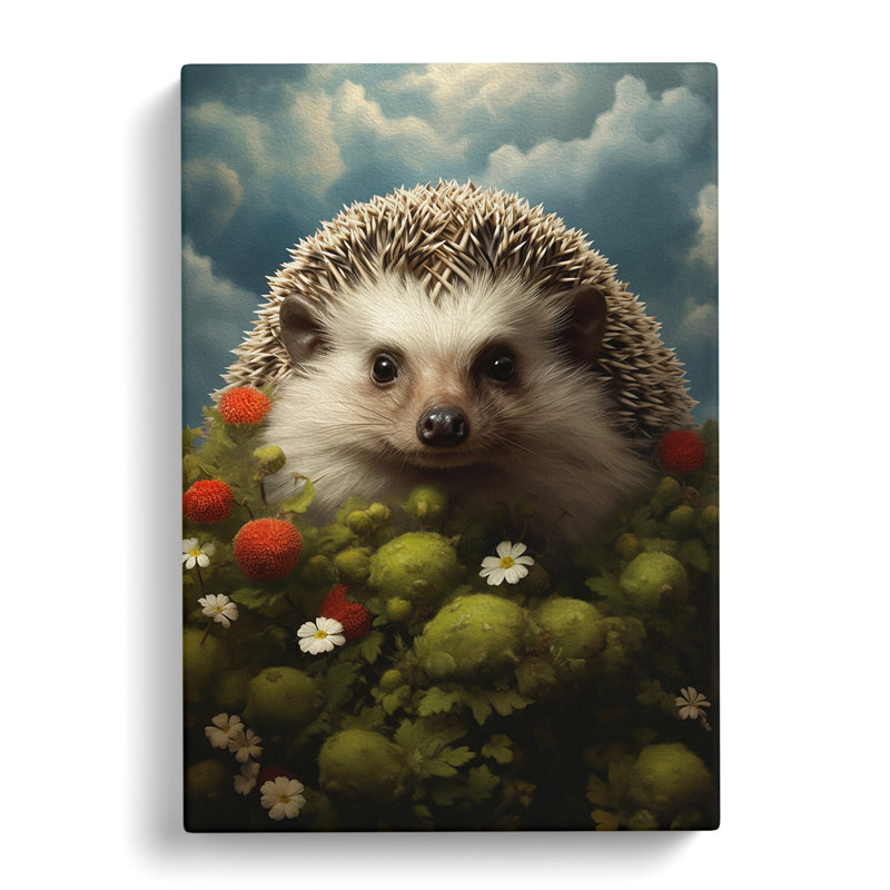 Hedgehog Surrealism - Print on Canvas, 60cm H x 40cm W x 3cm D