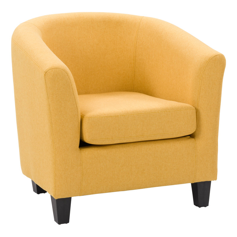 Fauteuil demi-tonneau Elewood, Polyester jaune