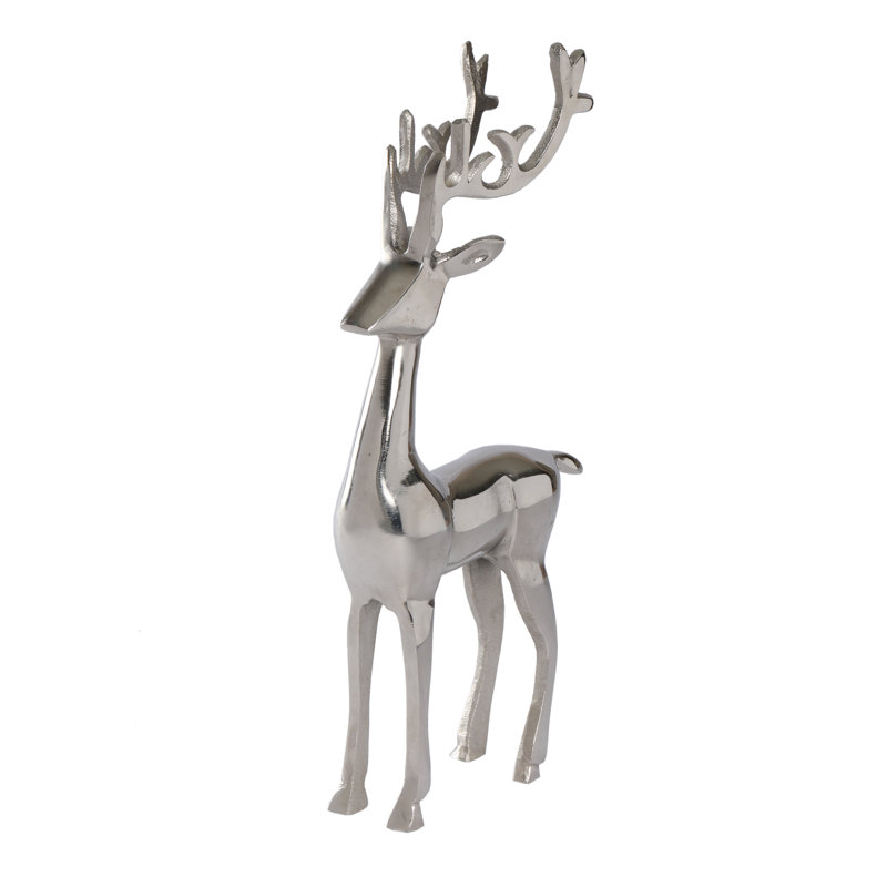 13" Gold Cast Aluminum Deer