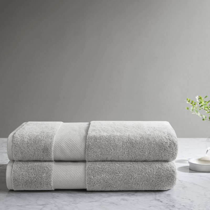 2 ensembles de draps de bain 100% coton 2 pièces 35 X 70 po, Gris