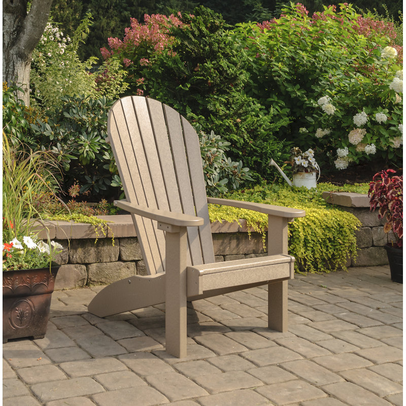 Chaise Adirondack en plastique Aatikah, Bois patiné