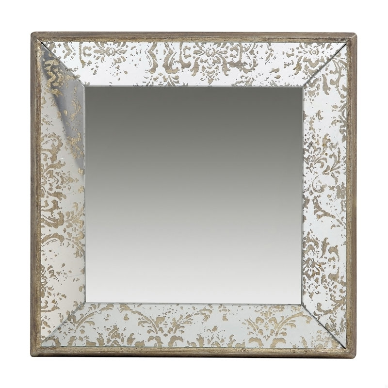 Miroir carré avec détails floraux