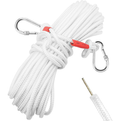 Heavy Duty Flag Pole Rope Replacement 20m (65ft) with Steel Core & Rust