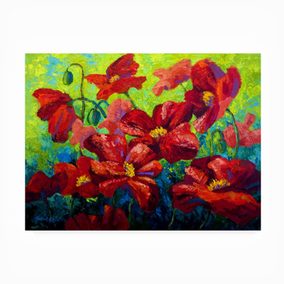 Toile extérieure «Field of Poppies A» par Marion Rose