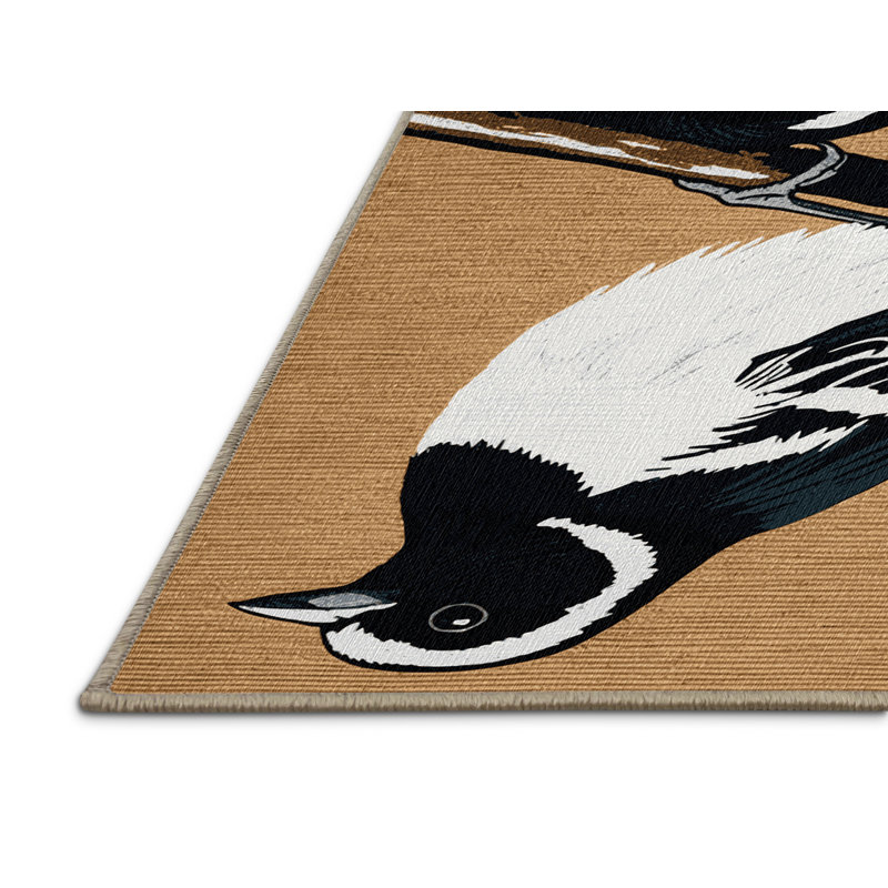  Tapis lavable Willie Wagtail Birds, Rectangle 4pi x 6 pi