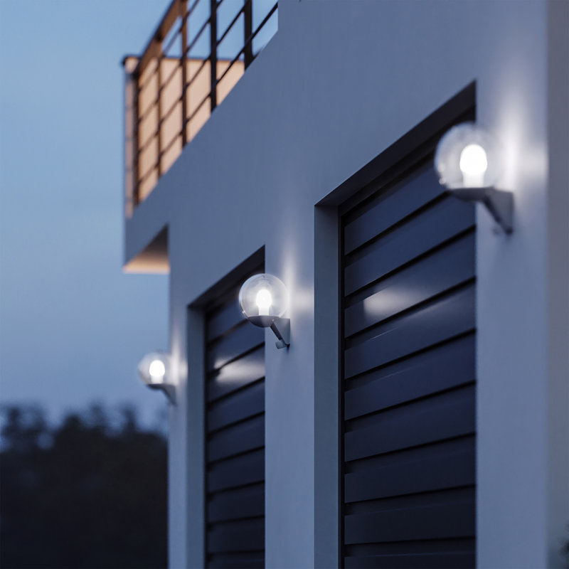 Classic Outdoor Globe Wall Light L 585 S with Motion Sensor E27 Flush Mount, Anthracite