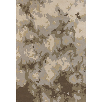 Tapis brun / brun clair en laine touffeté à la main Danielsville