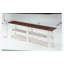 Console d'entrée de style champêtre extra longue de 200 cm (79 po) avec 2 étagères de rangement ouvertes, brune et blanche