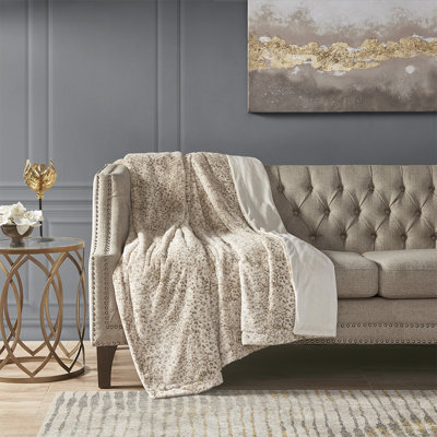 Zuri Leopard Oversized Faux Fur Ultra-Soft 50x60" Throw