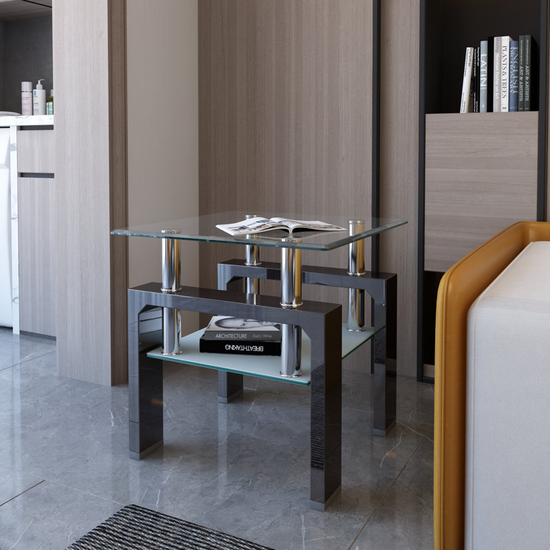 Table de bout avec rangement Midori, Noir