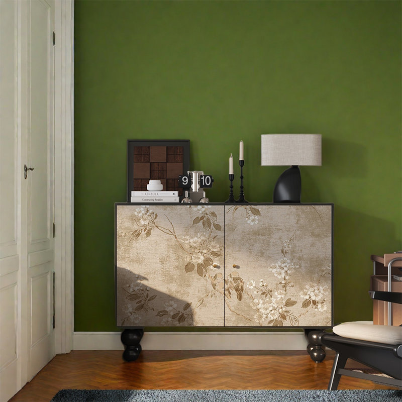 Armoire de rangement à deux tablettes en noyer