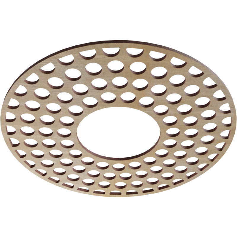Médaillon de plafond en bois ajouré 32 po x H 11 5/8 po x P 3/8 po Hickory, Bouleau, H 16 po x l 16 po x P 0,38 po