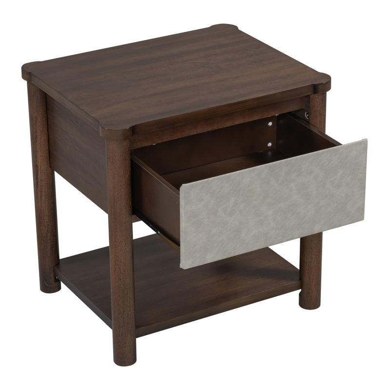 Ensemble de cadre de lit grand moderne avec 2 tables de chevet, lit plateforme en bois gris clair avec tête de lit et tables de chevet assorties pour la chambre à coucher
