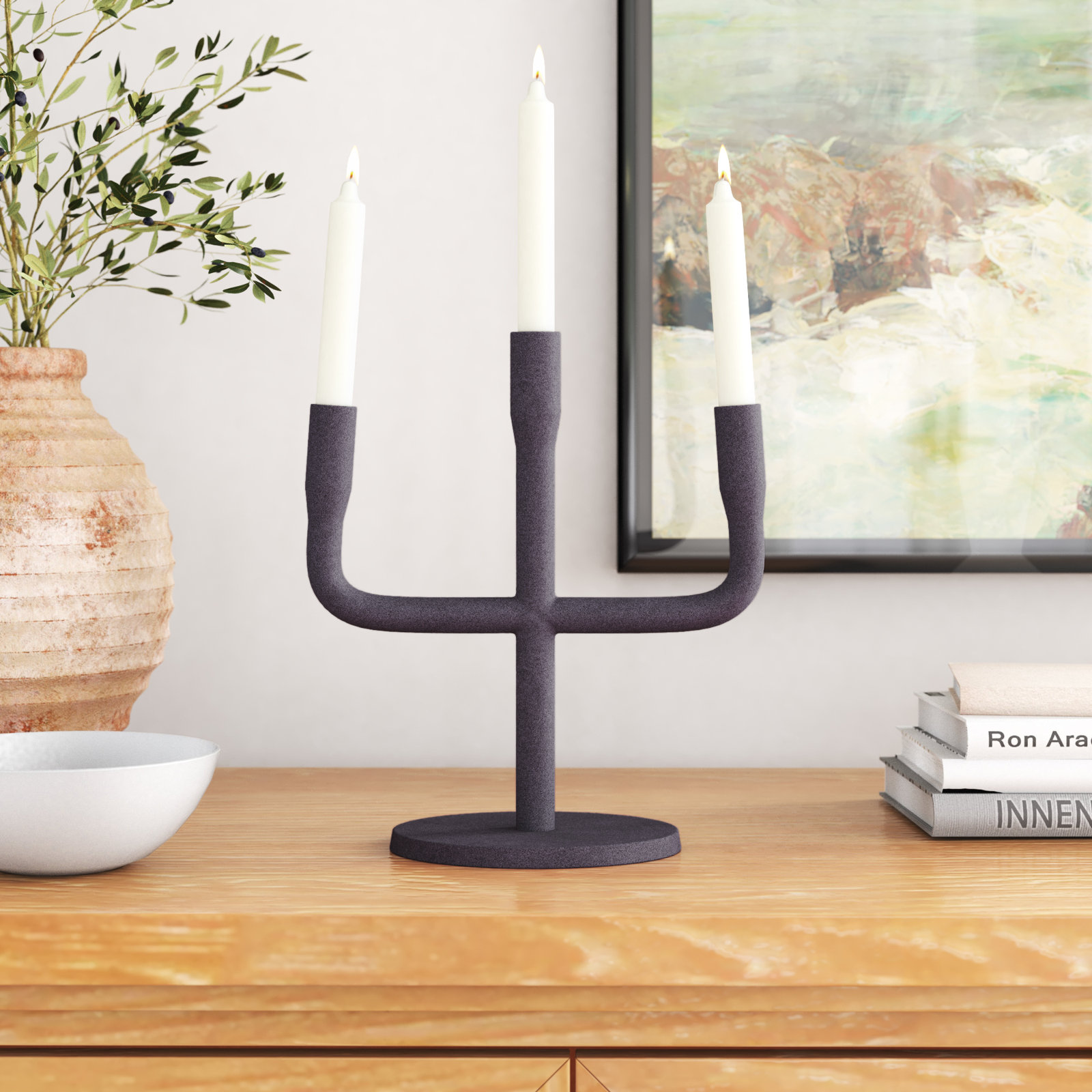Belden Metal Candelabra, Black