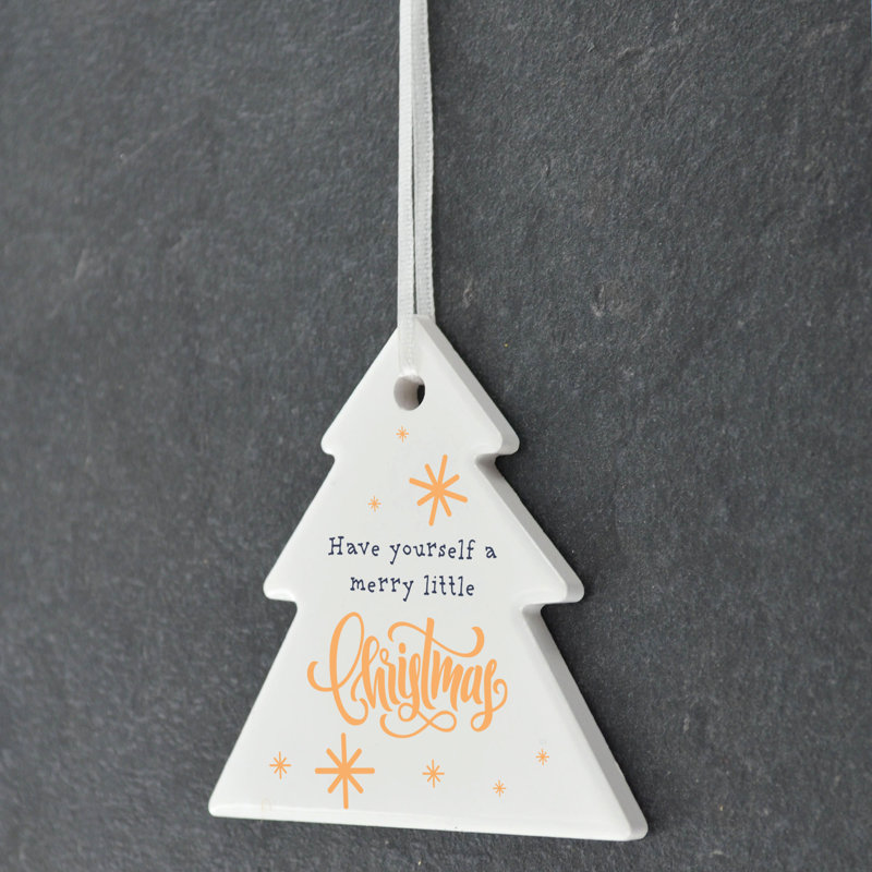 Carley Merry Little Christmas Tree Shaped Ceramic Ornament