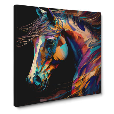 Horse Abstract Art - Wrapped Canvas