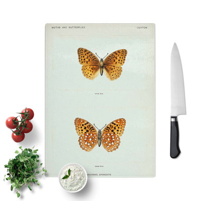 Tempered Glass Aphrodite Fritillary Butterfly Chopping Board
