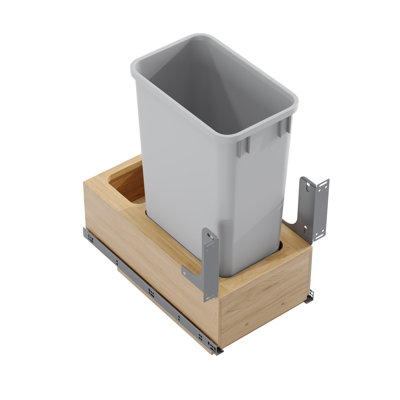 Dowell 15" Single Pullout Kitchen Trash Can with Soft-close Slides - Wood