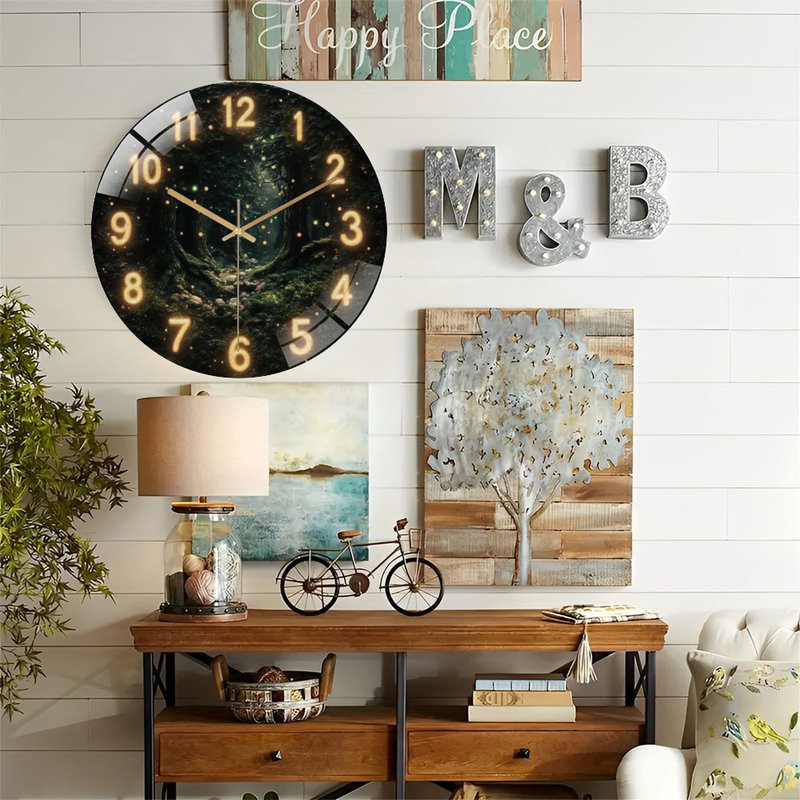 Horloge murale en verre Glowing