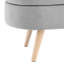 Banc de rangement ovale gris de 43,5 po x 16 po x 16 po avec pieds en bois d'hévéa explicites - tabouret et siège 43,5 po x 16 po x 16 po gris clair-1031200228