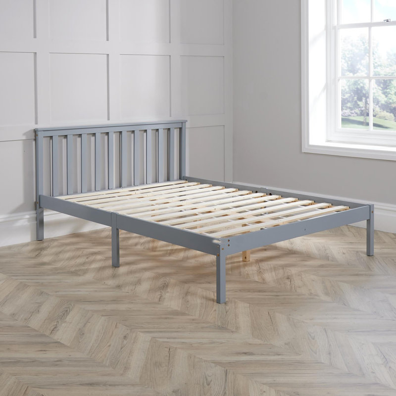 Altamont Solid Wood Low End Bed Frame, Grey, Small Double (4')
