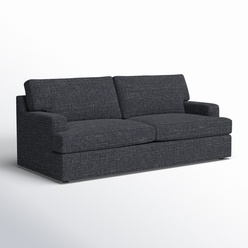 Canapé-lit rembourré sur mesure 84 po Cleo, Chenille Nomad Indigo Performance