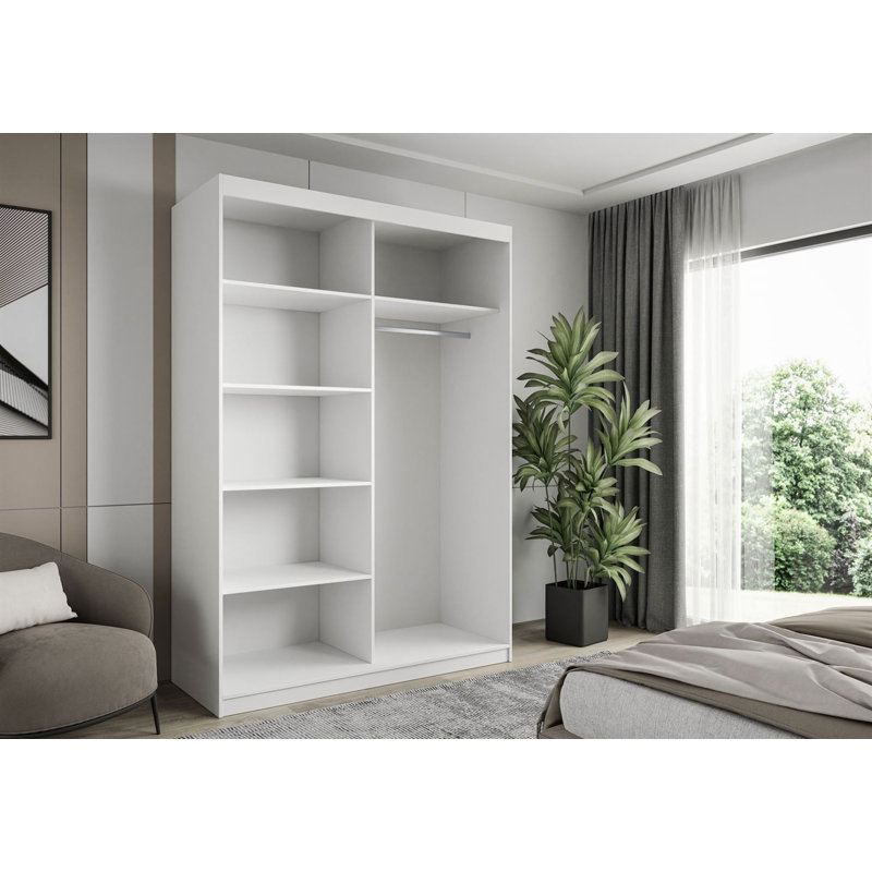 Nobuyasu 2 Door Manufactured Wood Wardrobe, White