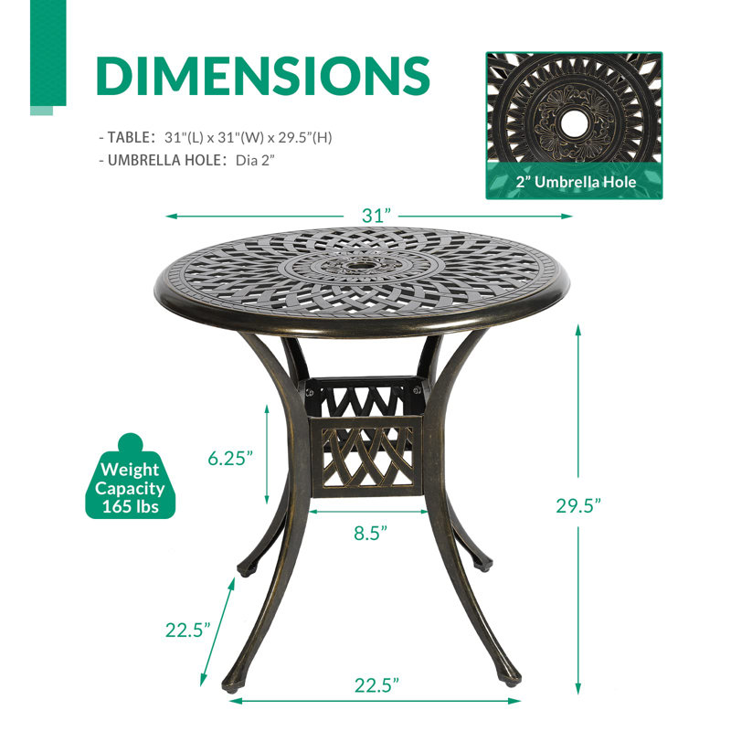 Table bistro Hovag Luti, Bronze