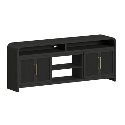 Console de télévision 82 po sans insert en noir avec grain Picket House Furnishings Woodridge