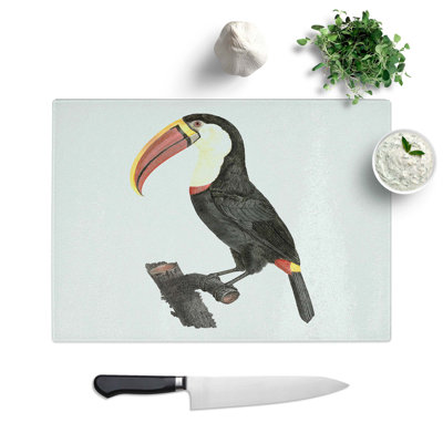 Tempered Glass Toucan Bird by Jacques Barraband Chopping Board