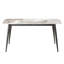 Table de salle à manger 62,99 po en pierre artificielle moderne à bord arrondi gris foncé et pieds en métal gris foncé pouvant accueillir 6 personnes (table de salle à manger seulement)-69890595