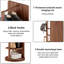 Miroir pleine grandeur en noyer 4-en-1 Bradburn, support pivotant à 360 degrés, portemanteau au sol en bois d'hévéa massif, verre HD incassable, 69 po x 20 po, utilisé pour le porche de la chambre à coucher.