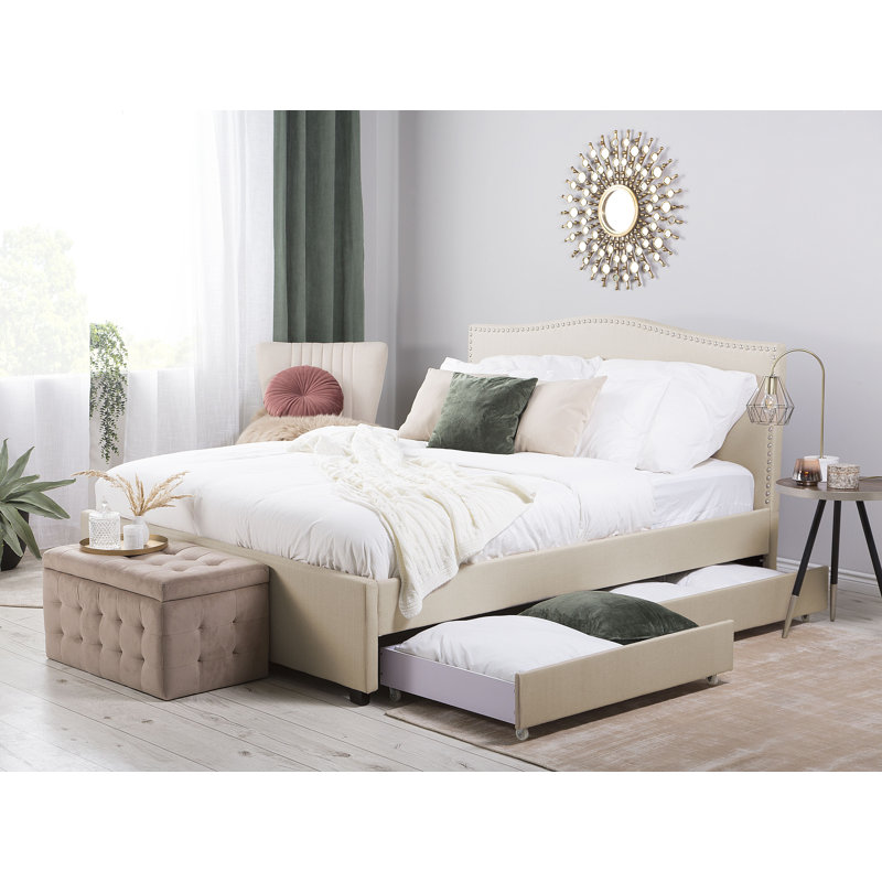 Filton Upholstered Twill Drawers Bed, Super king (6'), Beige