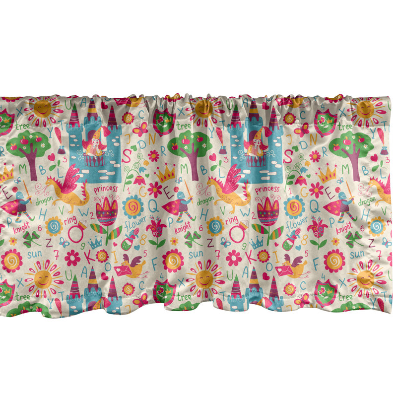 Fantasy Multicolor Satin Polyester Rod Pocket Valance Set