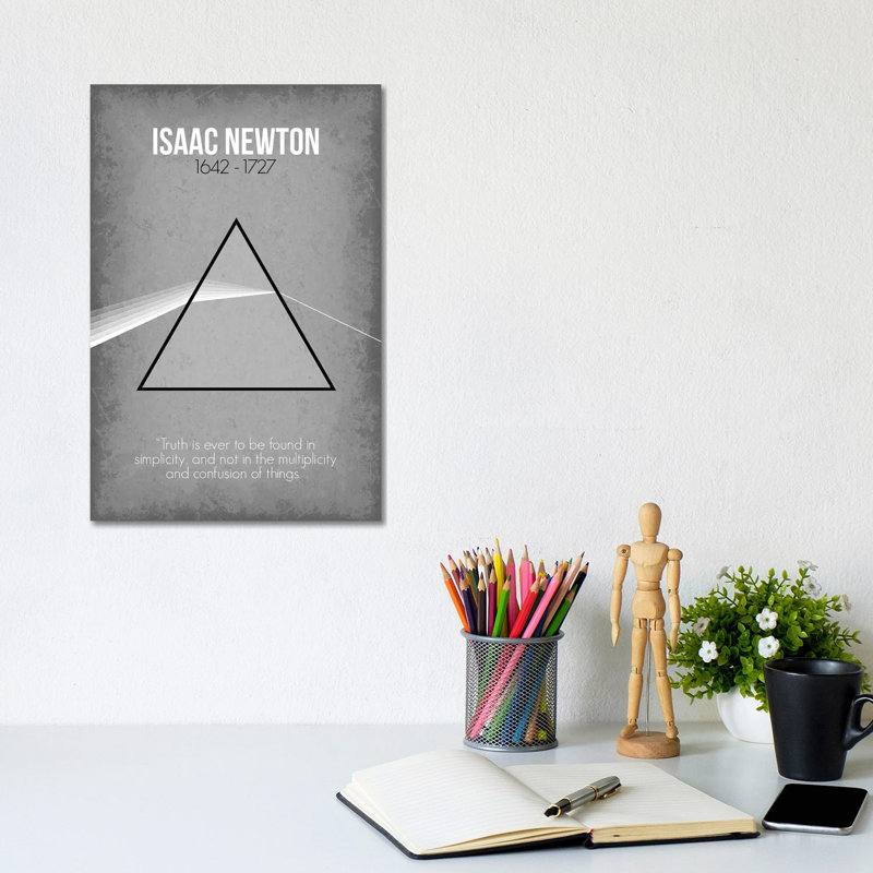 Isaac Newton by GetYourNerdOn - Wrapped Canvas Print, 20.32 cm H x 30.48 cm W