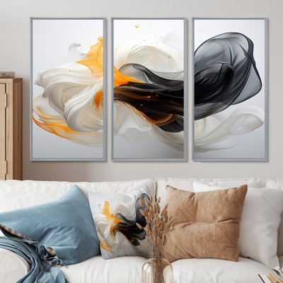 Emmie - Liquid Ink Abstract Wall Art Living Room Set