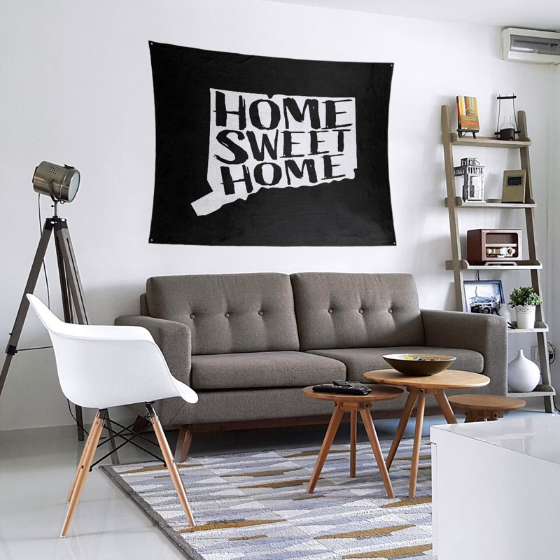 Tapisserie murale connecticut doux pour la maison, H 27,5 po x l 37,5 po, Noir