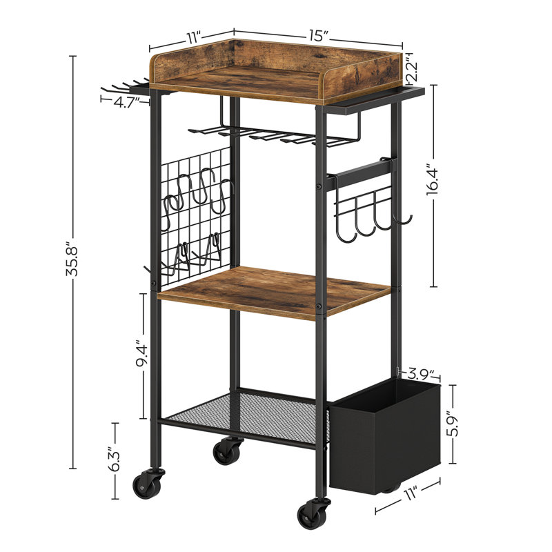 Bourdon Garden Tools Storage Organizer Carts Utility Rack
