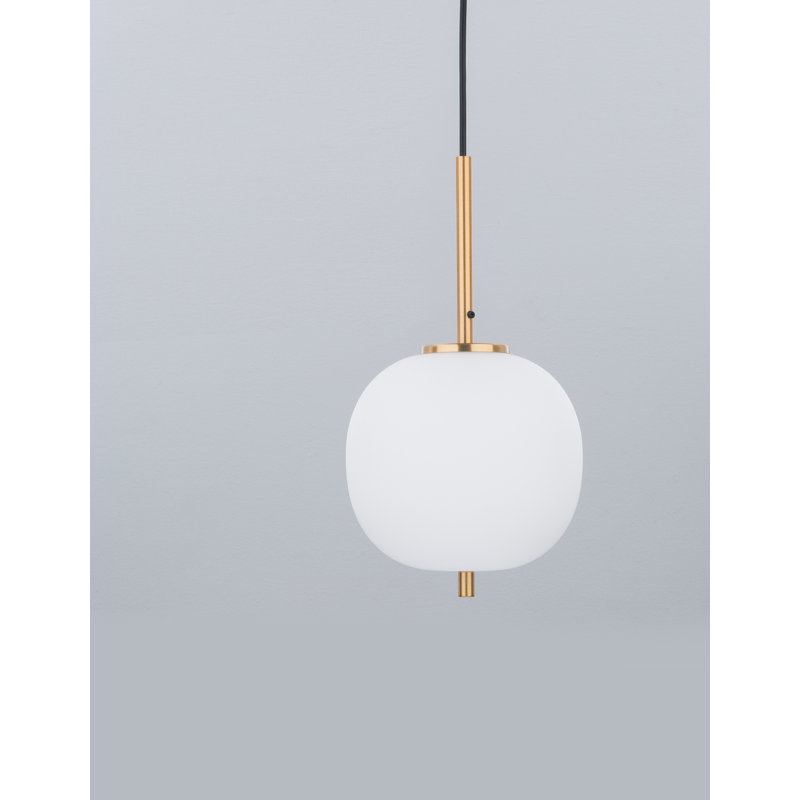 1 - Light Antique Brass Sphere Pendant, 17cm H x 19cm W x 19cm D