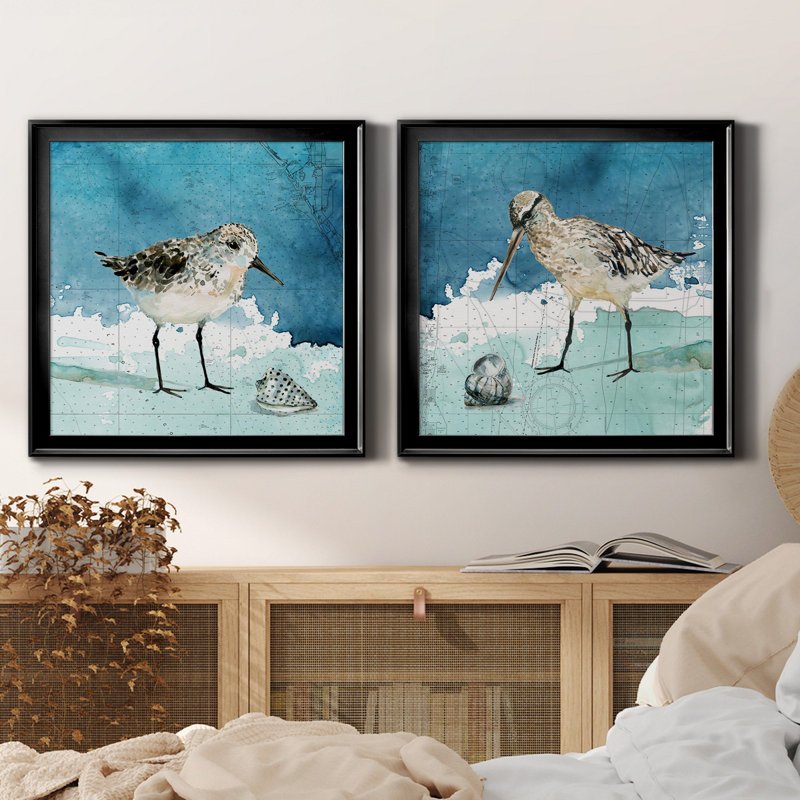 «Bay Shore Sandpiper I», reproduction de photo sur toile 2 pièces, H 17,5 po x l 35 po x P 1,5 po, Noir