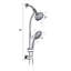 Pomme de douche à pluie coulissante en acier inoxydable sans perçage à 7 réglages, système de spa à double pomme de douche-129590004
