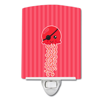 Éclairage de nuit en céramique nautique jellyfish