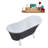 55" Streamline Clawfoot Soaking Acrylic Bathtub With Drain, Clawfeet, and Bamboo Tray-76223130-66365982