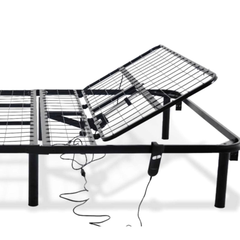 Black Full Adjustable Bed With Single Head Up Movement, Steel Construction, Quick And Easy Setup, 850 Lbs Capacity, 75 In Depth, 53 Width, 14 Height Base Only Function, Reliable, Easily Assembled