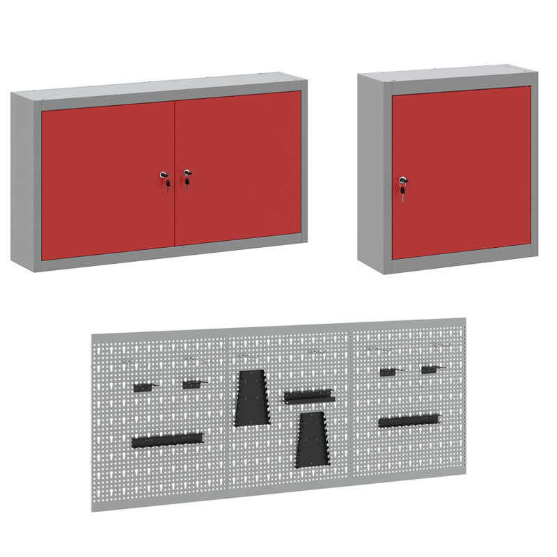 Work Cabinet with Drawer, Red