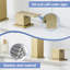 Robinets de salle de bain en acier inoxydable pour lavabo à 3 trous avec robinet à deux poignées à deux leviers, robinet de meuble-lavabo et robinet de lavabo-115721064