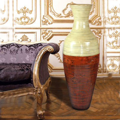 Claxton Handmade Wood Floor Vase