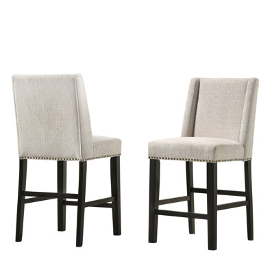 Leto Upholstered Counter Stool with Solid Wood Frame